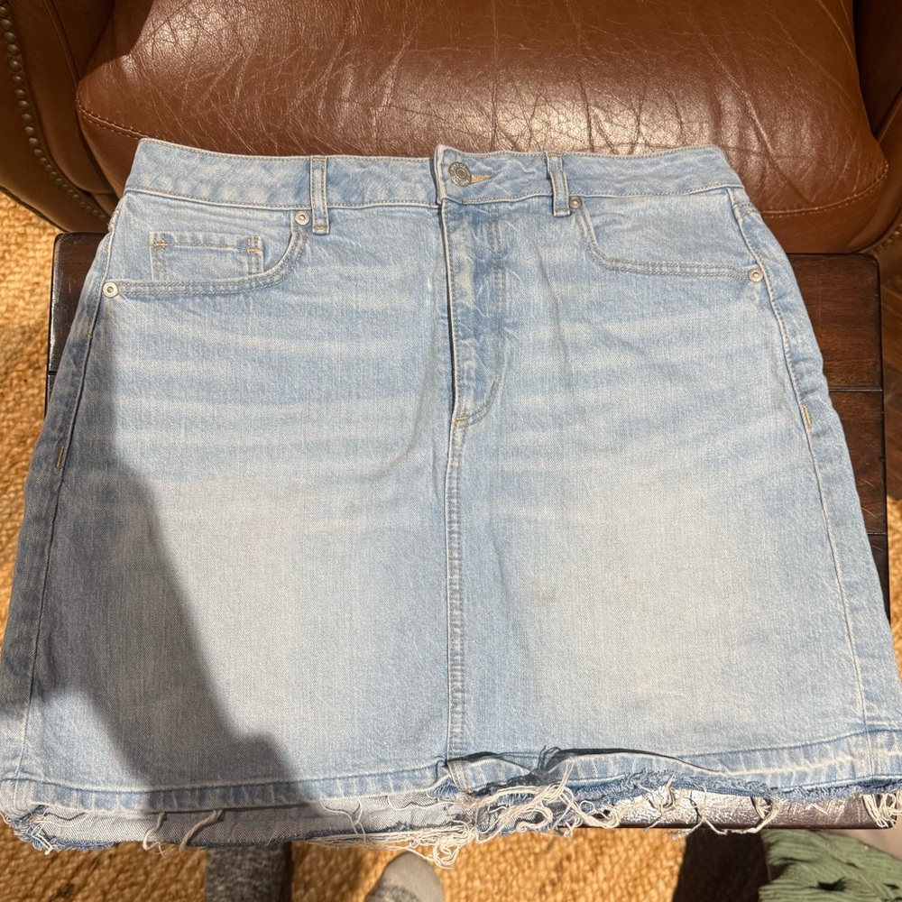 LOFT Light Blue Denim Mini Skirt